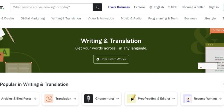 Fiverr.com : Offering Content Writing & Editing