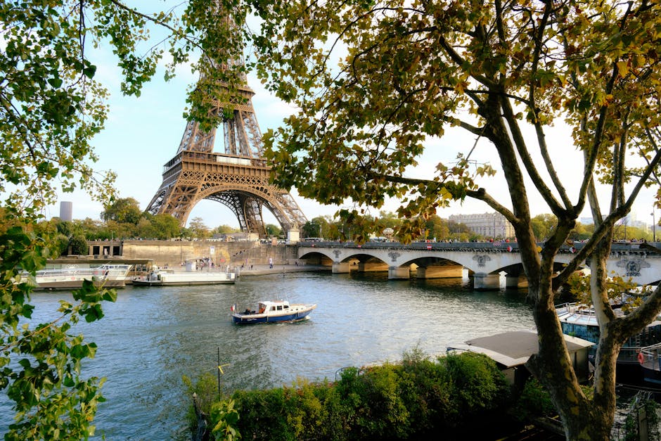 Eiffel Tower view from Seine River picnic