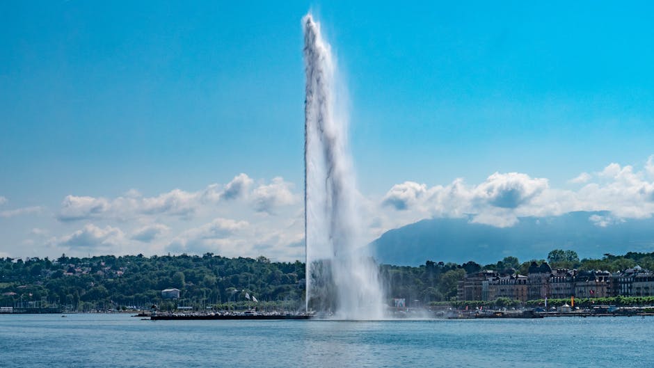 Geneva Lake Leman Jet d'Eau fountain