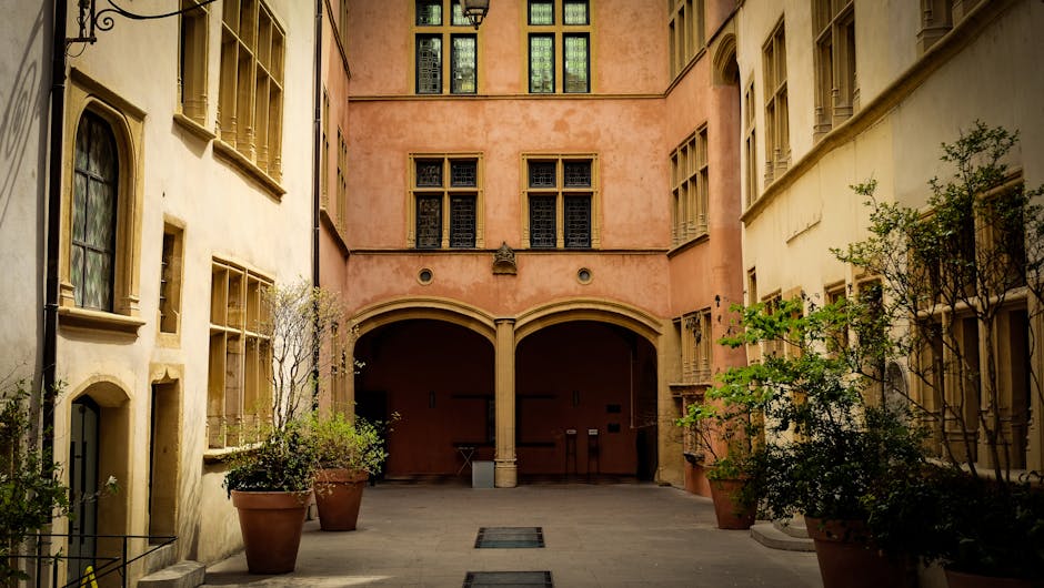 Lyon traboule courtyard stone architecture