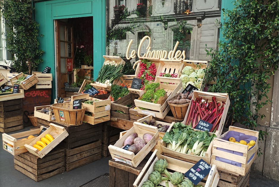 Parisian market fresh vegetables